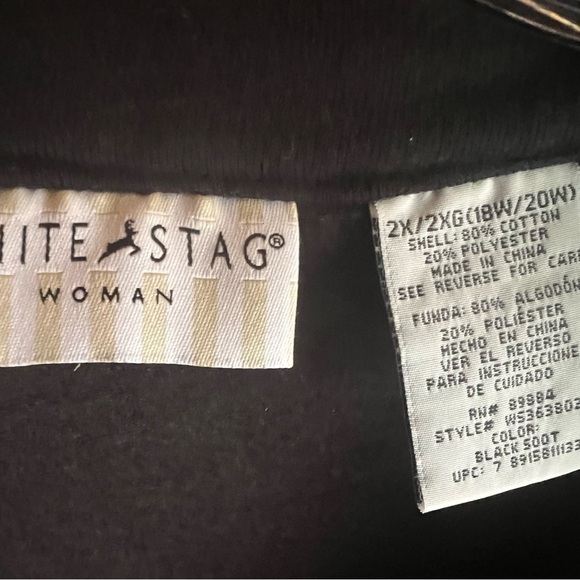 White Stag Black Button-Up Knit Jacket – 2X (18W/20W) – Plus Size - Picture 3 of 4